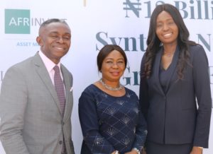 Managing Director, Afrinvest (West Africa) Mr Ike Chioke, Acting Director General,  Securities and Exchange Commission ,  Ms Mary Uduk and Managing Director, Syntaxis Capital Africa, Mrs Adesuwa Okunbo during the Official Launch of the Syntaxis Nigeria Growth Fund in Abuja yesterday