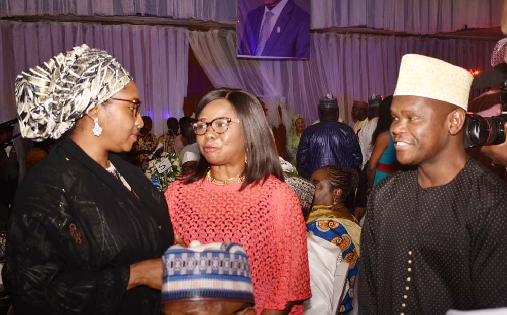 L-R, Minister of Finance, Mrs Zainab Ahmed, Acting Director General, Securities and Exchange Commission Ms Mary Uduk and Head, Securities and Investments Services SEC, Mr Abdulkadir Abbas during the Send forth Ceremony of the Outgoing Permanent Secretary, Special Duties, Ministry of Finance Mr Mohammed Dikwa in Abuja, weekend