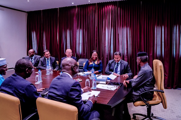 (L-R)P&G Regional Leadership led by the P&G President for Asia, Middle East & Africa, Magesvaran Suranjan, during a high-level visit to the Vice President, Professor Yemi Osinbajo to discuss P&G’s plan to increase its investment in local manufacturing.