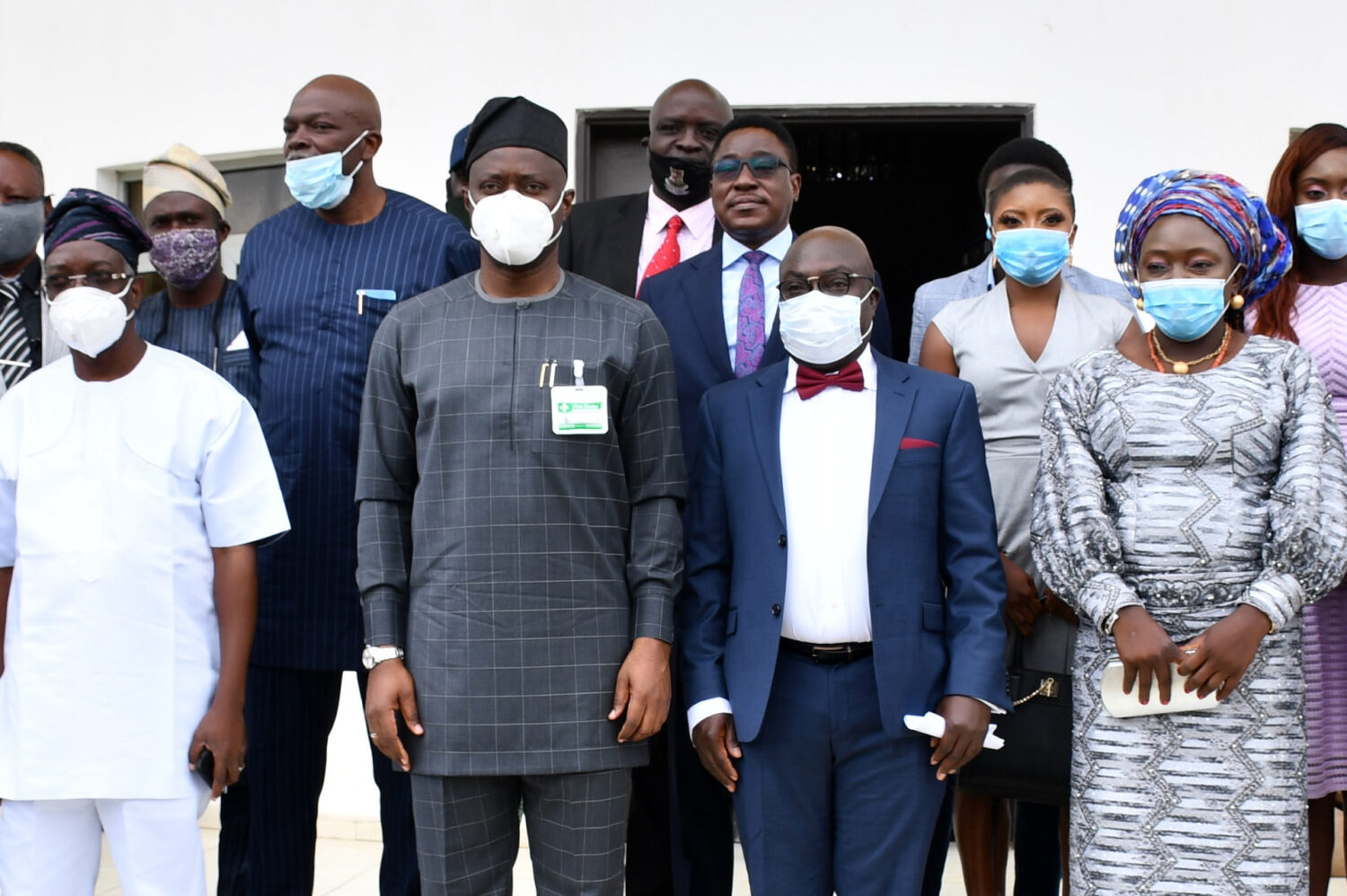 From left, Deputy Governor of Oyo State, Engr Rauf Olaniyan; Governor, Engr Seyi Makinde; the newly appointed Permanent Secretary, Pension Board of Local Government, Mr Titilola Sodo and his wife, Bola Sodo during his swearing-in as Permanent Secretary held at Government House, Ibadan. PHOTO: Oyo State Government.