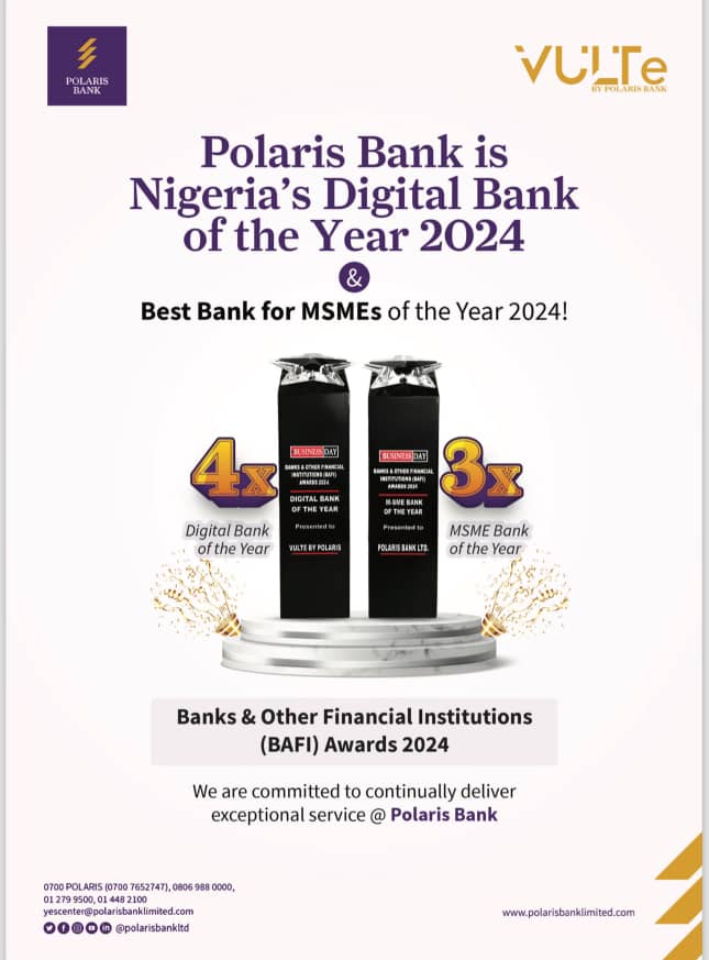 Polaris Bank Maintains Best Digital Bank Rating By BAFI