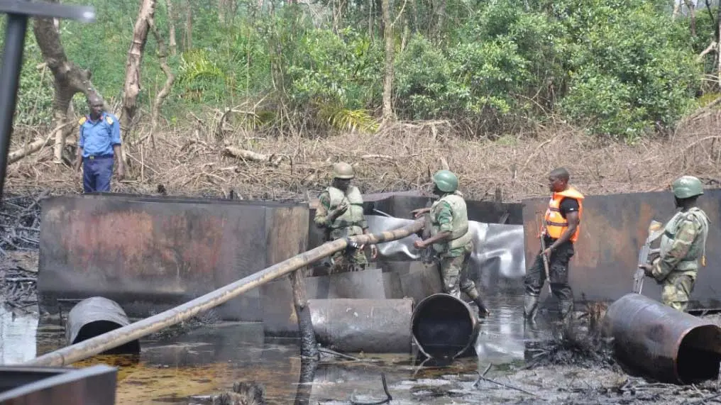 Nigerian Navy Bursts Illegal Refining Operations, Recovers Suspected Illegally Refined Petroleum Products