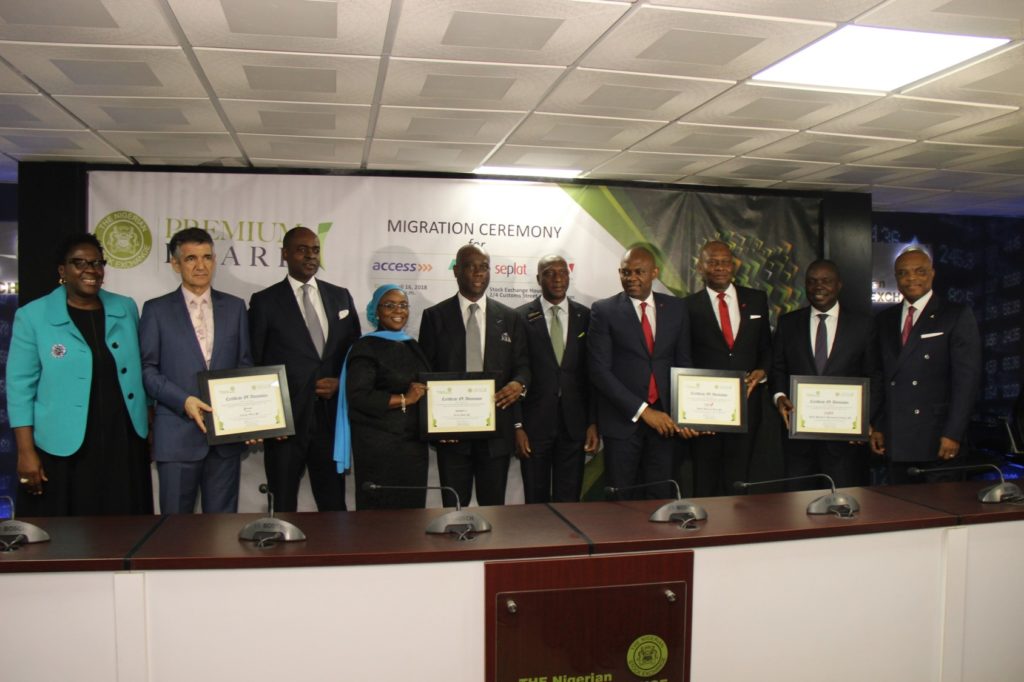 Photo News- NSE Migrates Access Bank, Lafarge, Seplat and UBA to Premium Board