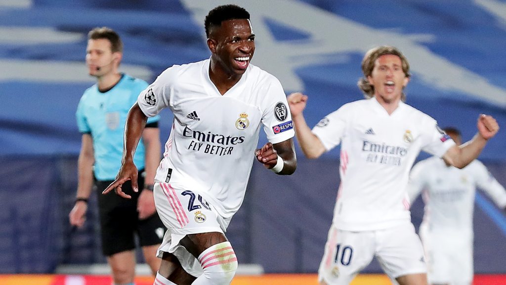 UEFA Champions League: Real Madrid’s Vinicius scores twice to stun Liverpool