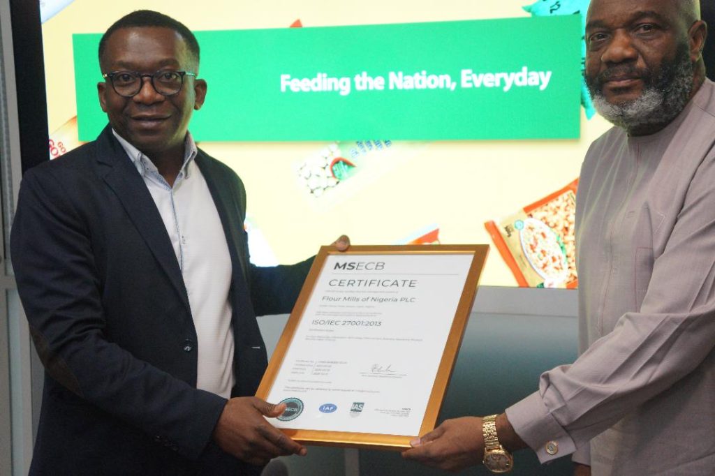 Flour Mills Of Nigeria Plc Rewarded With ISO 27001 Certification Oriental News Nigeria