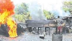Nigerian Navy Sustains Attack On Illegal Refiners In Rivers State